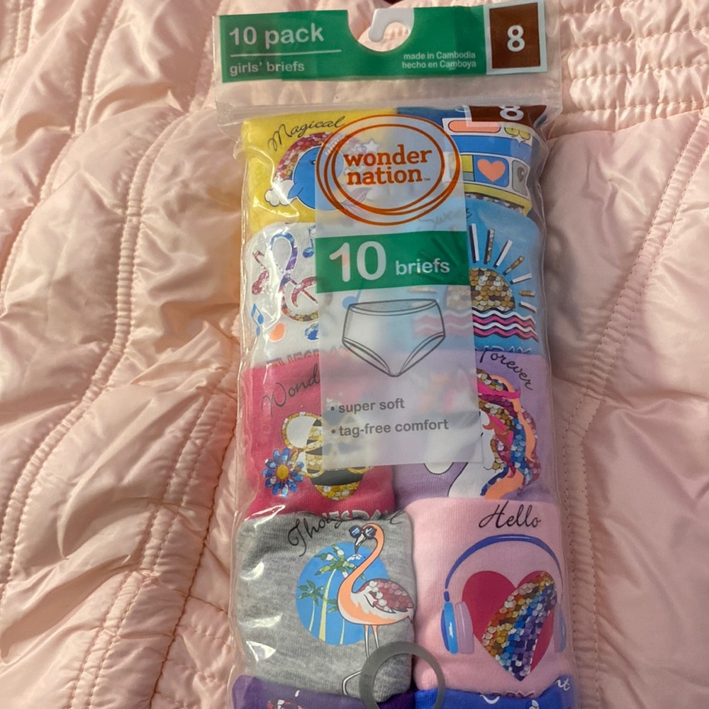 Brand new package of undergarments for girls